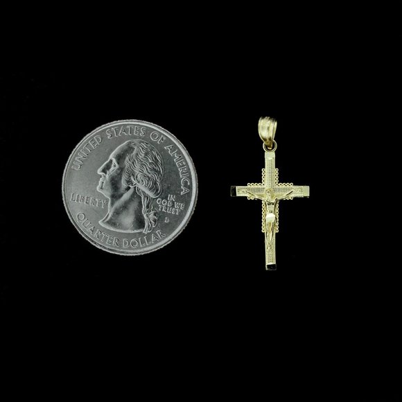 10K Real Gold Rope Chain and Cross Pendant Set - Picture 2 of 7